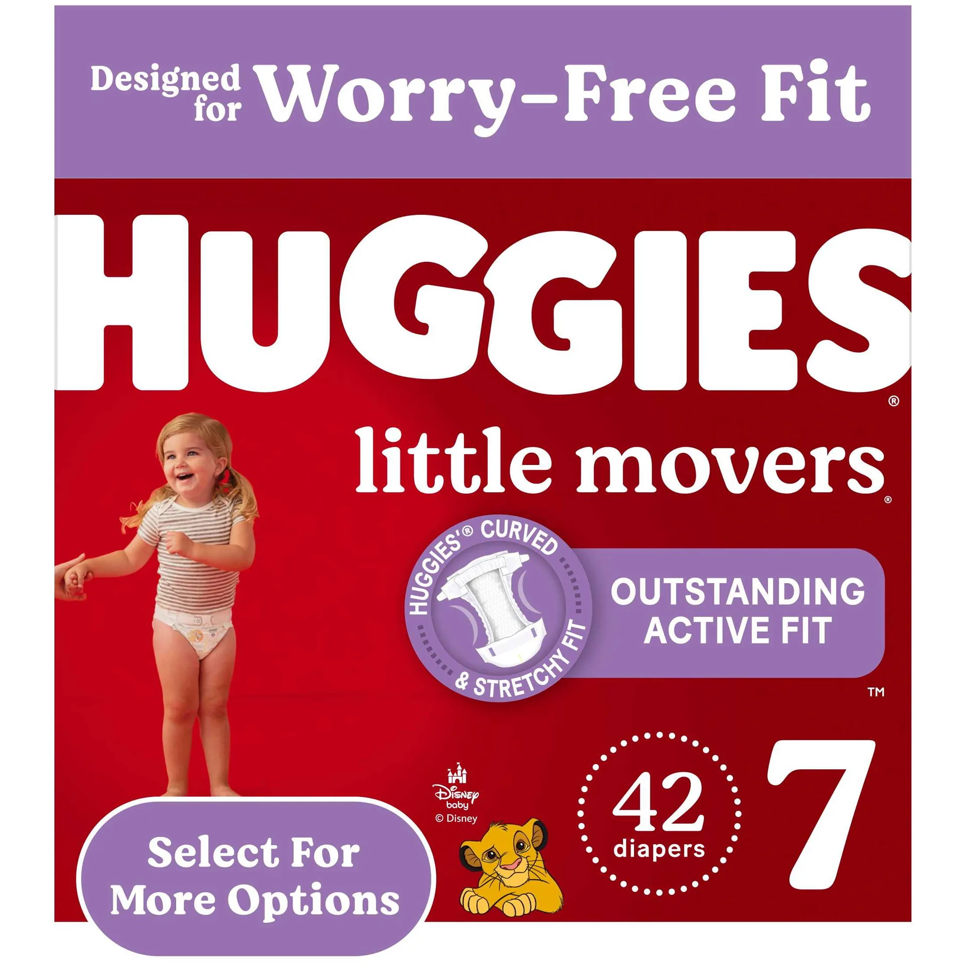 Huggies Size 7 Diapers | Little Movers Baby Diapers | Size 7 (41+ lbs) | 14 Count