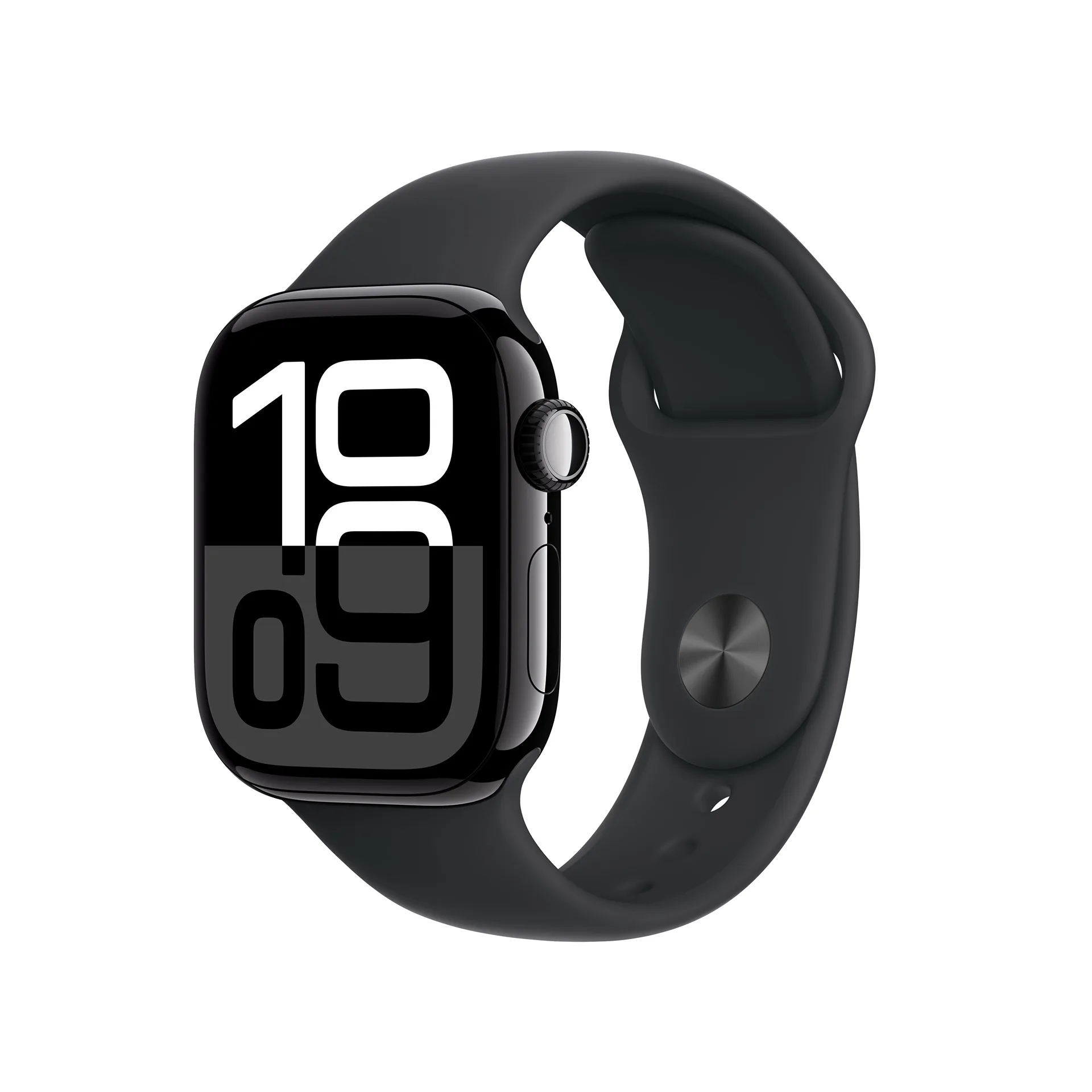 Apple Watch Series 10 GPS 42mm Jet Black Aluminum Case with Black Sport Band | S/M | 42 Millimeters | Jet Black Aluminum Case with Black Sport Band | S/M Band fits 130-180mm