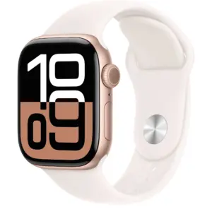 Apple Watch Series 10 GPS + Cellular 42mm Rose Gold Aluminum Case with Light Blush Sport Band | S/M
