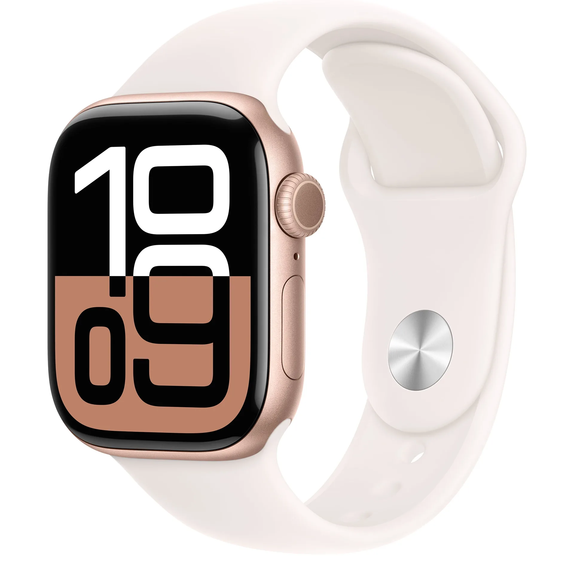 Apple Watch Series 10 GPS + Cellular 42mm Rose Gold Aluminum Case with Light Blush Sport Band | S/M