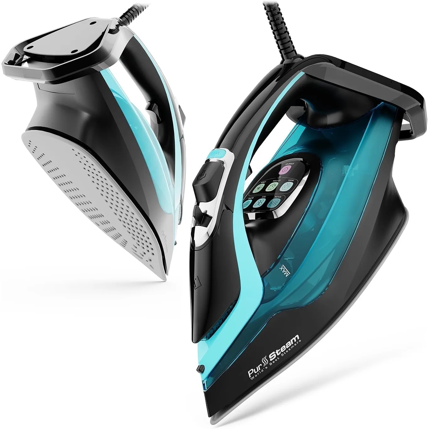 PurSteam SteamTech Elite Black Digital Steam Iron | 1750W | SteamTech Elite
