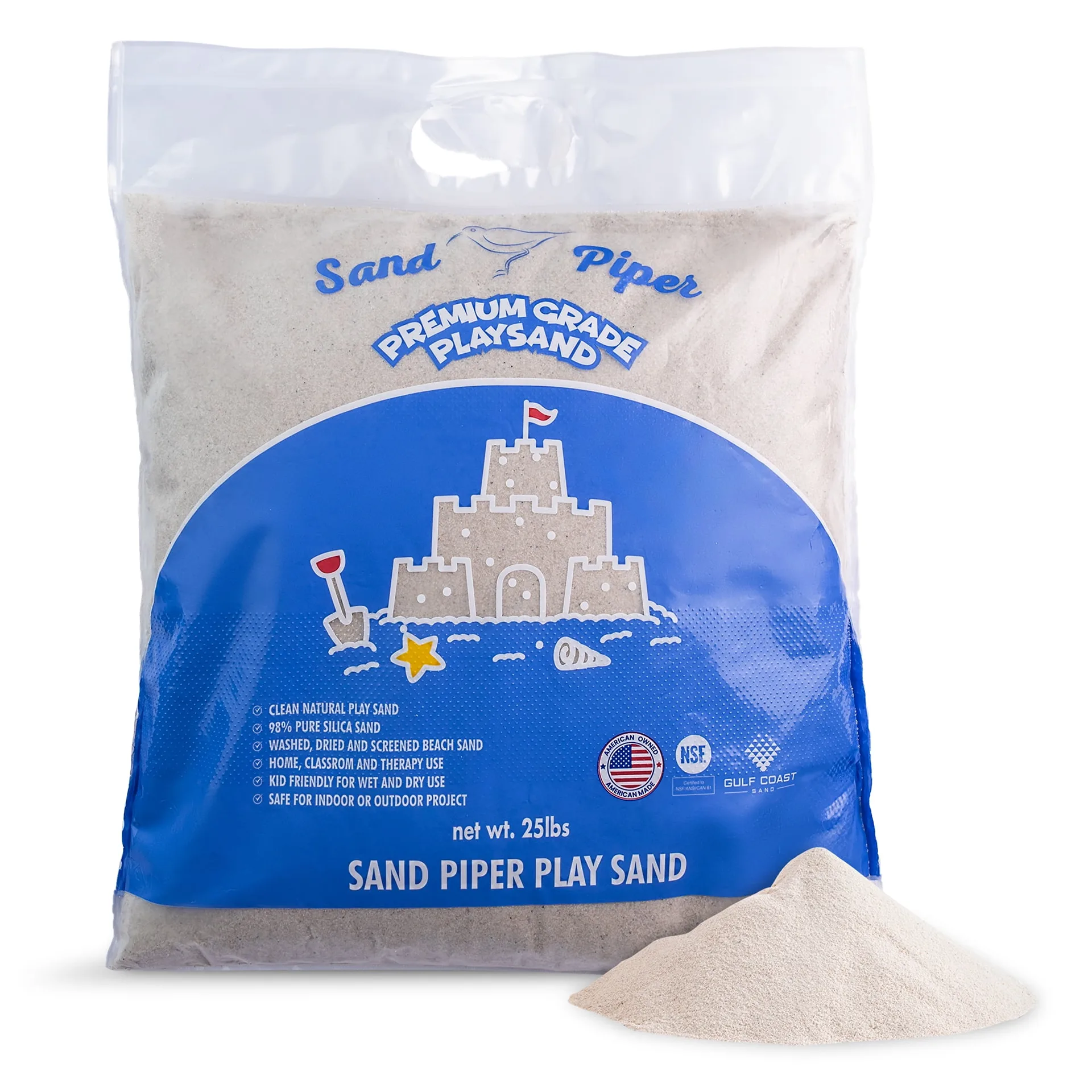 SandPiper 50lb Premium Grade Play Sand with Chemical Free Formula | 2 Pack