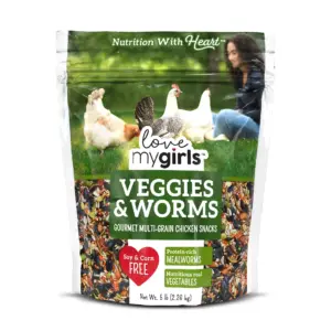 Love My Girls Veggies and Worms Gourmet Multi-Grain Chicken Treats | 5 lb. Bag | 1-Pack