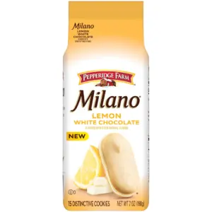 Pepperidge Farm Milano White Chocolate Lemon Flavored Cookies | 7 Ounce Bag | ( 2 pack ) | 7.250 x 3.063 x 2.625 Inch