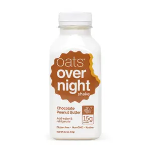 Oats Overnight Chocolate Peanut Butter Protein Overnight Oatmeal Shake | 2.2 Ounce | 1 Count | Single