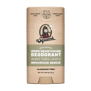 Dr. Squatch Birchwood Breeze Natural Deodorant for Men | 2.65 Ounce