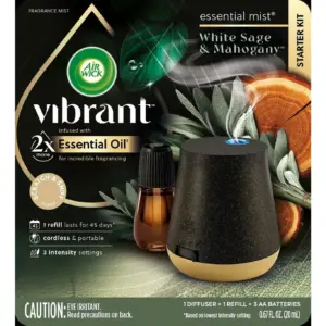 AIR WICK Essential Mist | Starter Kit White Sage and Mahogany | Air Freshener | Essential Oils