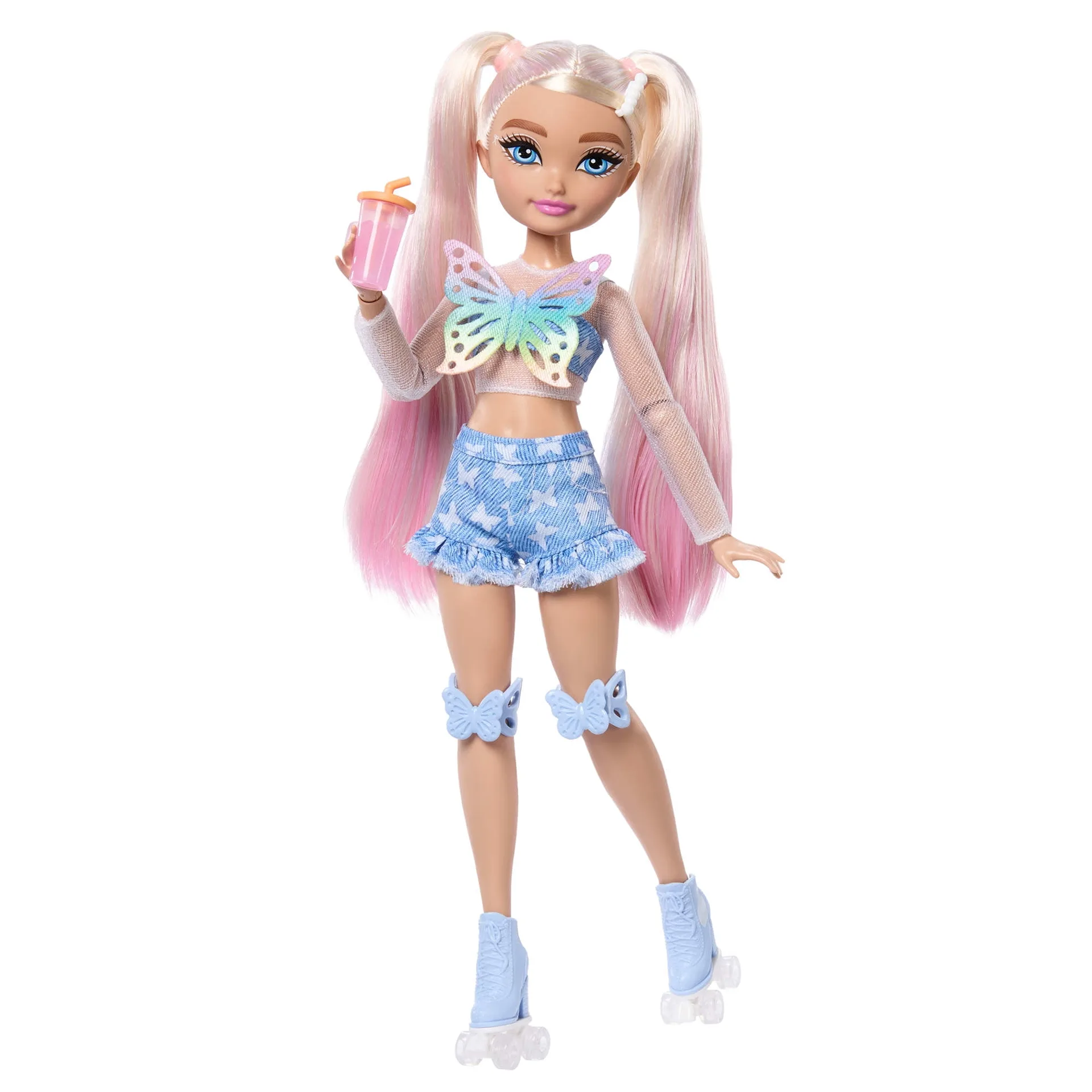 Dream Besties Barbie Malibu Roller Skating Fashion Doll with 9 Makeup Themed Accessories (Premium Edition)