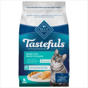 Blue Buffalo Tastefuls Adult Cat Dry Food | Multi-Protein Salmon and Ocean Fish Recipe | 5-lb. Bag