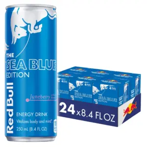 Red Bull Sea Blue Edition Sugarfree Energy Drink | Juneberry | 12 fl. Ounce. | Pack of 4 Cans