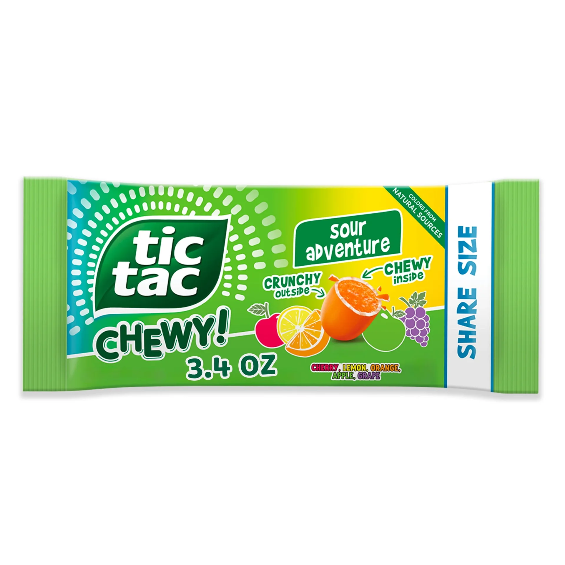 TIC TAC CHEWY! Sour Adventure Candy | Sour Candy | 3.4 Ounce (Packaging May Vary) | Single