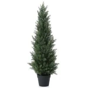 Artificial Cedar Tree 3 ft Outdoor Artificial Topiary Cedar Plants Fake Tree UV Rated Potted Tree for Porch Decor Faux Pine Tree for Perfect Housewarming Gift 1Pack | 1 | 3'