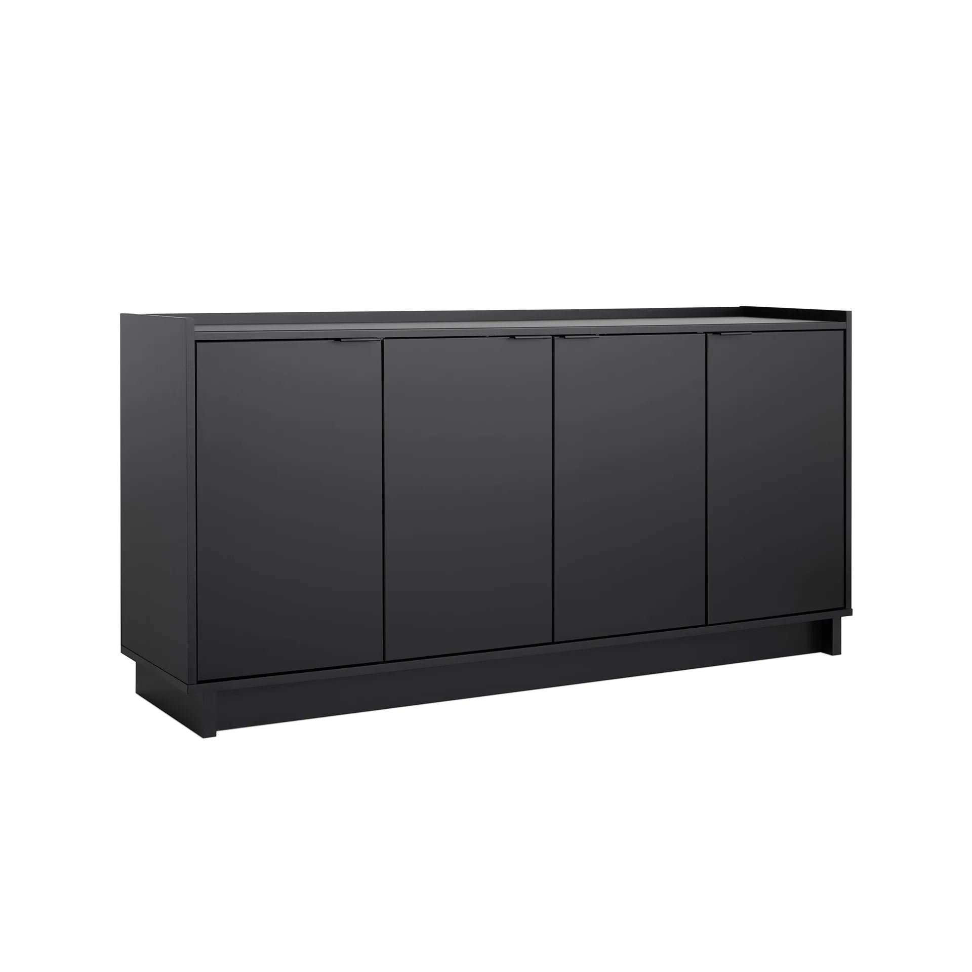 PREPAC RTA STORAGE and FURNITURE Prepac Simply Adjustable Shelves Modern 4 Door Console Table | Black
