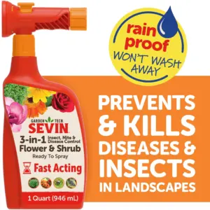 Sevin 3-Inch-1 Insect | Mite and Disease Control Flower and Shrub Ready to Spray | 32 Ounce. | Multi-color