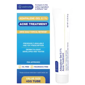 WELMATE Skin Care | 0.1% Adapalene Gel Daily Topical Acne Treatment | 1.6oz