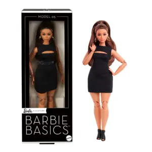 Barbie Basics Collectible Doll | Model 05 with Brunette Hair | Black Dress and Heels