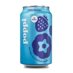Poppi Prebiotic Soda | Wild Berry | 12 fl Ounce Can | 1