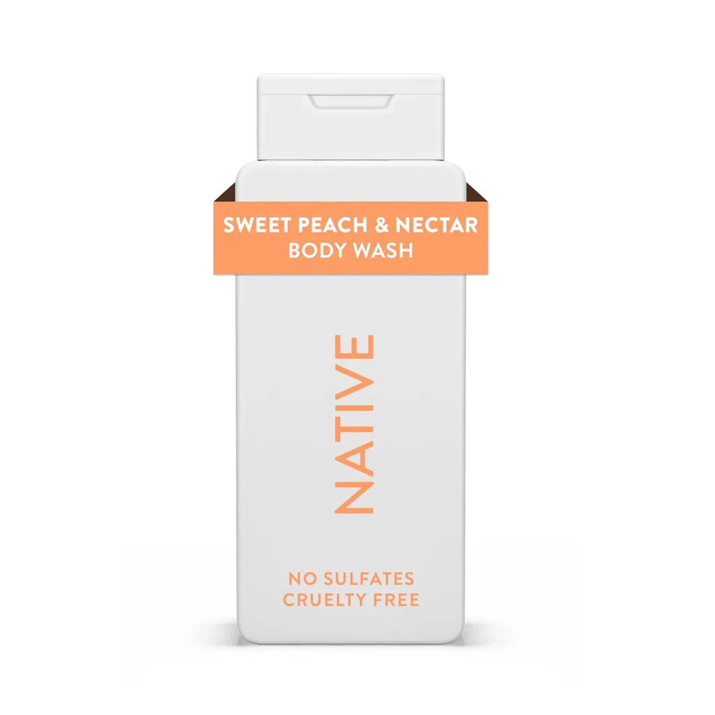Native Body Wash | Sulfate Free | Sweet Peach and Nectar | for Women and Men | 18 Ounce | 1