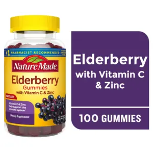 Nature Made Elderberry with Vitamin C & Zinc Gummies | Dietary Supplement | 100 Count