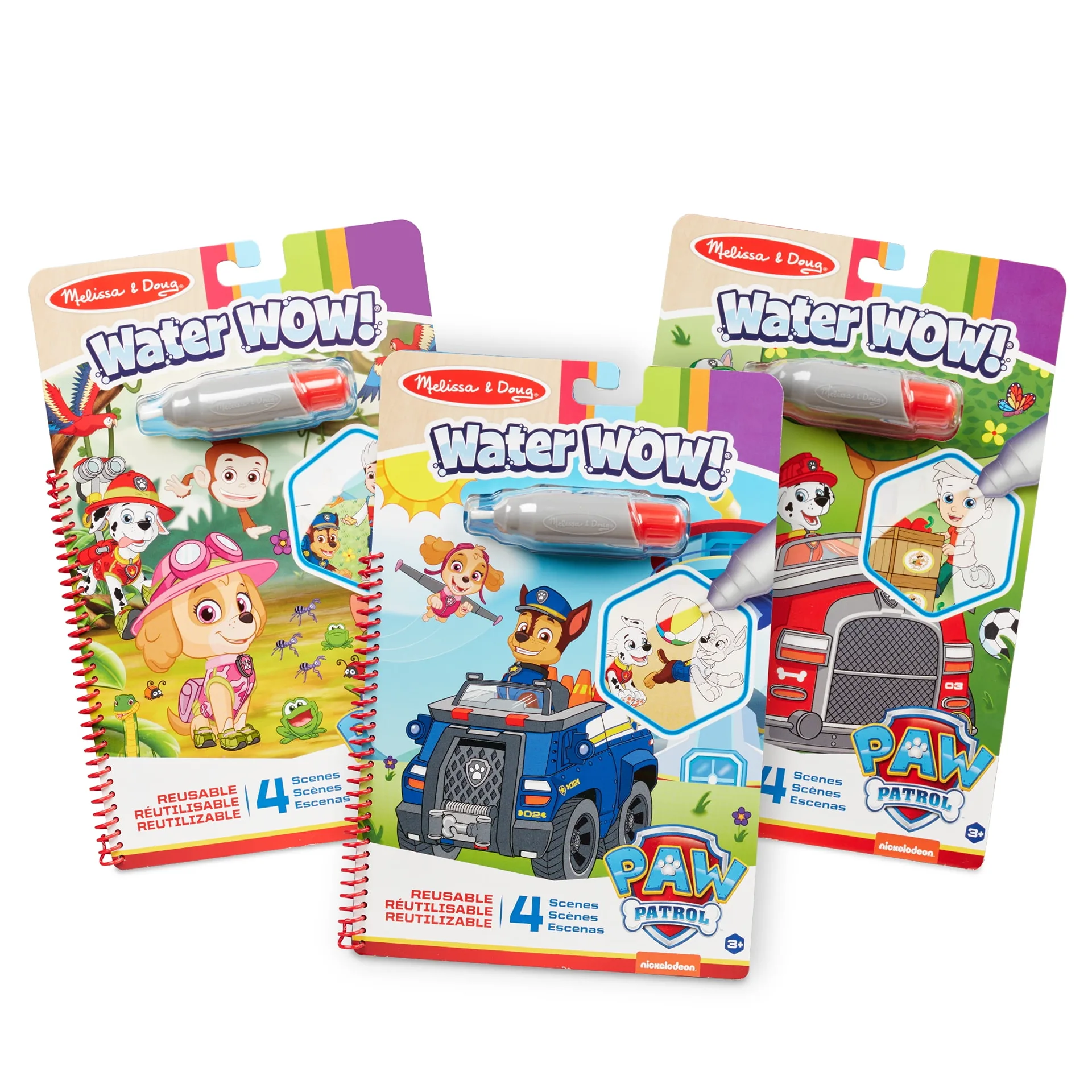Melissa and Doug PAW Patrol Water Wow! 3-Pack | Skye | Chase | Marshall Water Reveal Travel Activity Pads