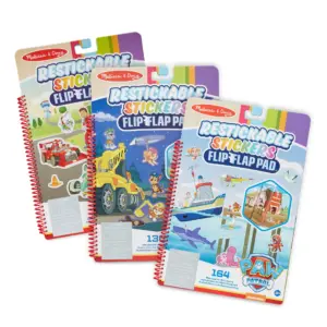 Melissa and Doug PAW Patrol Restickable Stickers Flip-Flap Pads 3-Pack (Classic Missions | Adventure Bay | Ultimate Rescue)