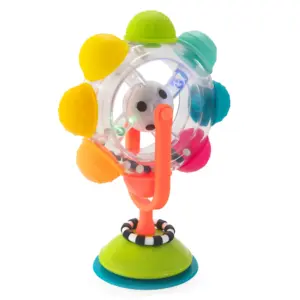 Sassy Light-up Rainbow Reel Spinning Developmental Suction Cup Baby High Chair Tray Toy 6+ Months (Premium Edition)