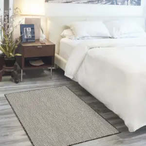 Nourison Courtyard Indoor/Outdoor Ivory Charcoal 3' x 5' Area Rug | (3x5) | 3' x 5'