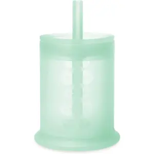 Olababy Silicone Training Cup with Straw Lid | Babies Water Drinking Cup | 6+ Mo Infant To 12-18 Months Toddler | Sippy Cup For Kids and Smoothie Cup | Baby Led Weaning (Mint | 5 Ounce)