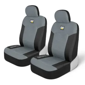 CAT Gray and Black Seat Covers For Cars | Trucks | and SUV | Set of (2) MeshFlex Car Seat Cover Front Seat Protectors | Airbag Compatible Seat Covers for SUV Interior Covers and Seat Cover Accessories