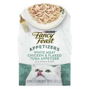 Purina Fancy Feast Appetizers Wet Cat Food | Chicken Inch Tuna Broth | 1.1 Ounce Trays (10 Pack)