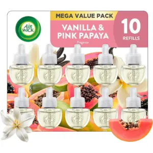 Plug Inch Scented Oil Refill | 10ct | Vanilla & Pink Papaya | Air Freshener | Essential Oils