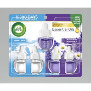 Air Wick Plug-Inch Scented Oil Air Freshener Warmer Refills | Fresh Linen & Lavender | 5 Count