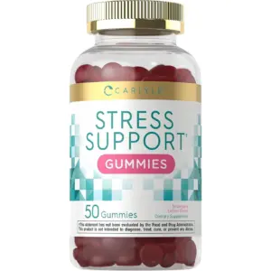 Stress Less Gummies | 50 Count | with Gaba and L Theanine | Strawberry Lemon Flavor | by Carlyle