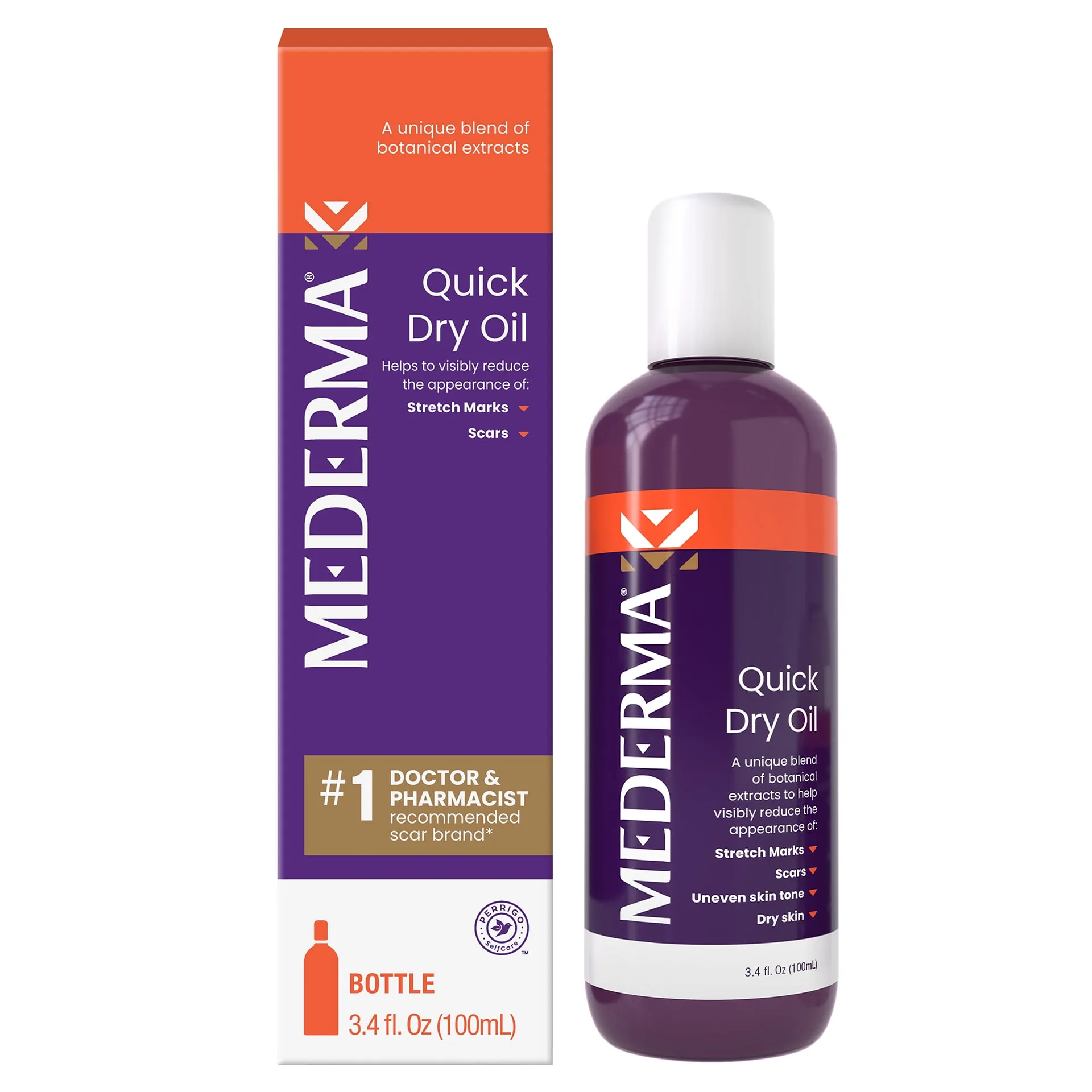 Mederma Quick Dry Oil | Scar & Stretch Mark Treatment | Fast-Absorbing | 3.4 Ounce