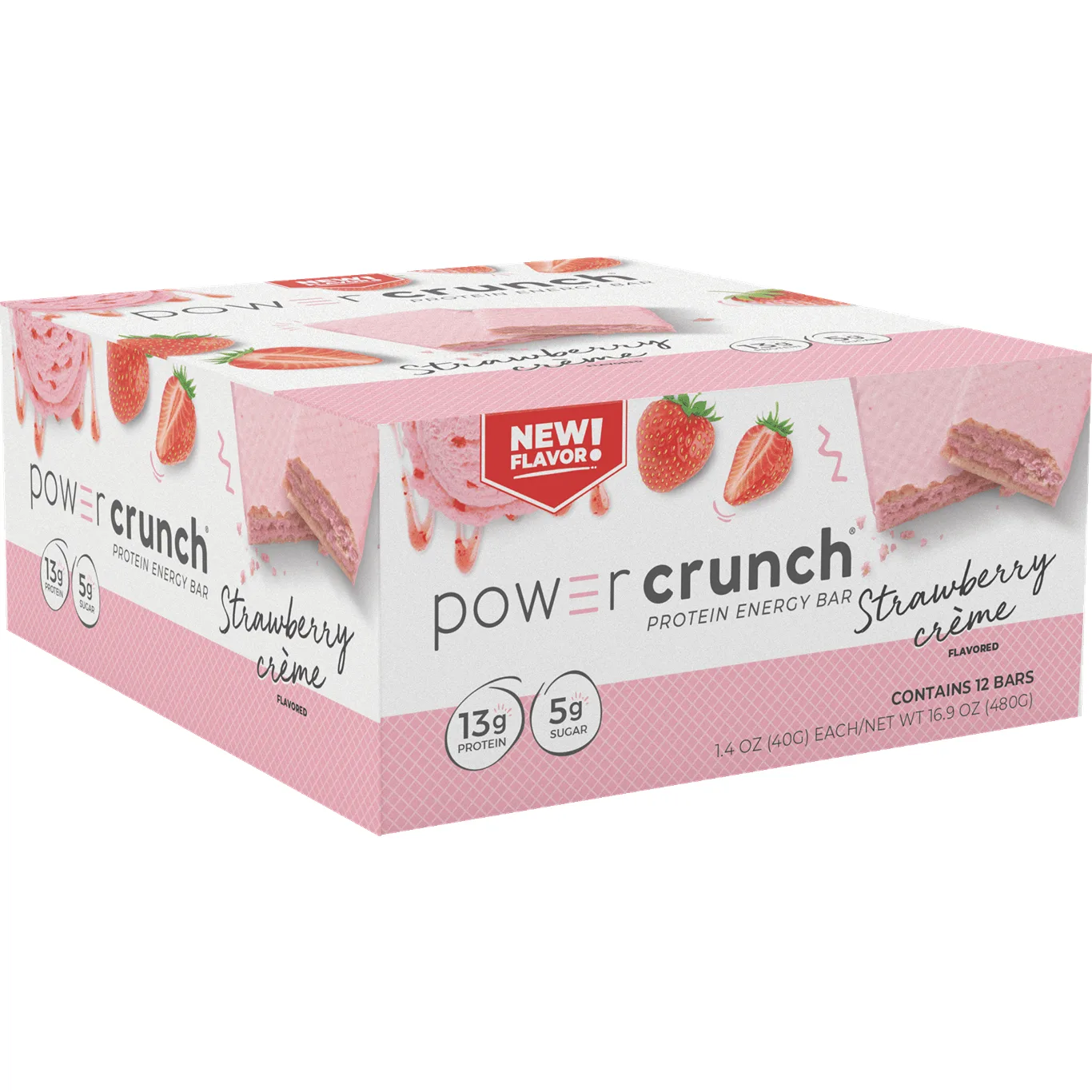 Power Crunch Original Strawberry Crme 12 count 1.4 Ounce bars