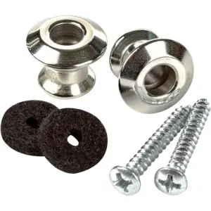 Dunlop STRAPLOK DUAL DESIGN STRAP BUTTON SET | NICKEL | 2/SET Nickel
