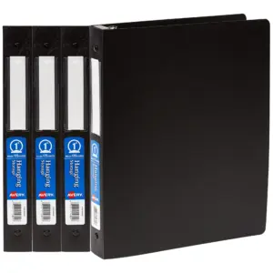 Avery Hanging Storage 3 Ring Binder | 1 inch Black Binder (14801)