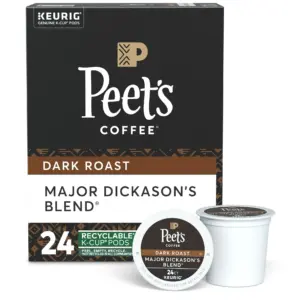 Peet's Coffee | Dark SCH4Roast Keurig K-Cup Pods | Major Dickason's Blend 75 Count (1 Box of 75 K-Cup Pods)