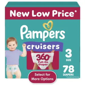 Pampers Diapers | Cruisers 360 | Size 3 | 136 Count | Babyproof up to 100% Leakproof Pull-On Diaper