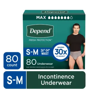 Depend Fresh Protection Disposable Underwear Male Waistband Style X-Large | 47930 | Maximum | 30 Ct | One Size | Extra Large