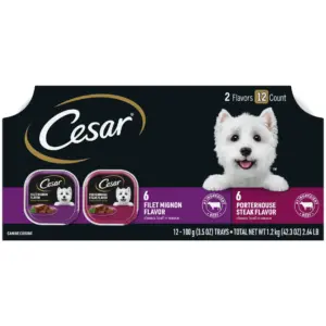 Cesar Classic Loaf Inch Sauce Wet Dog Food Variety Pack | 3.5 Ounce Trays (12 Pack)