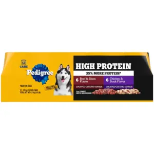 Pedigree High Protein Wet Dog Food | Chicken Duck and Beef Bison Flavors Multipack (12) 13.2 Ounce. Cans