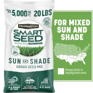 Pennington Smart Seed Sun and Partial Shade for Southern Lawns; 20 lb. Grass Seed Covers 5,000 Sq. ft