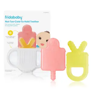 Frida Baby Not-Too-Cold-to-Hold Teether Toy for Infant Sore Gum Relief | 3 Pieces | Single