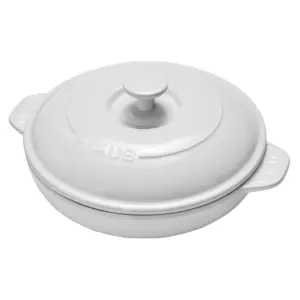 Staub Ceramic 8-inch Round Covered Brie Baker | White