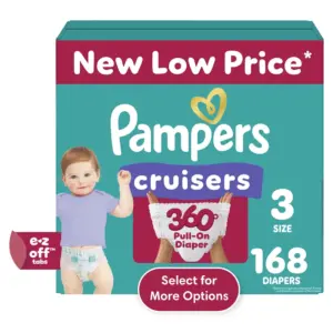 Pampers Cruisers 360 Baby Diapers Size 3 | 168 Count (Select for More Options)