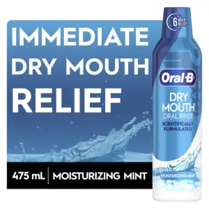 Oral-B Dry Mouth Oral Rinse Mouthwash | Moisturizing Mint | 16 fl Ounce