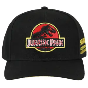 Jurassic Park Embroidered Snap Back Black Dad Hat for Men (Premium Edition)