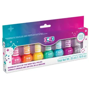 3C4G: Rainbow Days Of The Week Nail Polish Set | 7 Bottles | Make It Real | Teens Tweens and Girls | Non-Toxic Long-Lasting Polish | Vibrant Colors | New Day | New Nails | Three Cheers For Girls | Kids Ages 8+