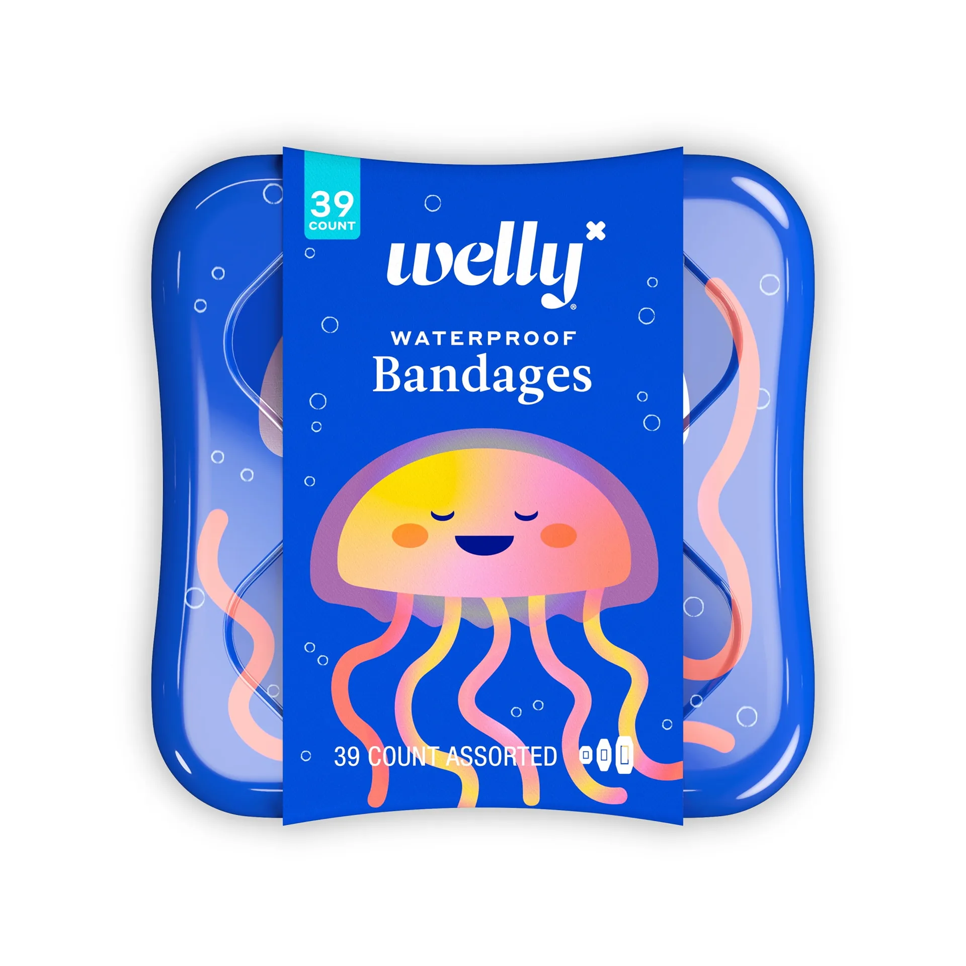 Welly Flex Fabric Bandages | Waterproof Bravery Badges for Kids | Assorted Sizes | 39 Count